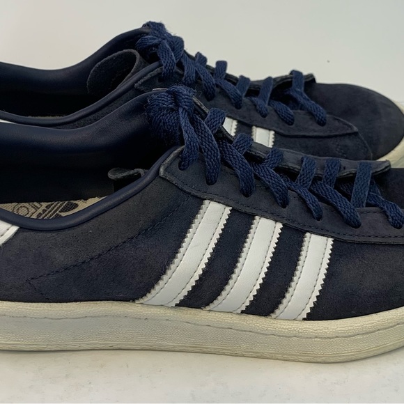 Vintage Adidas navy blue Suede and white leather mens size 9 - Picture 9 of 9